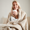 Catherine Lansfield Super Thermal Throw 200cm x 220cm Bedspread Natural