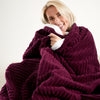 Catherine Lansfield Super Thermal Throw 200cm x 220cm Bedspread Plum