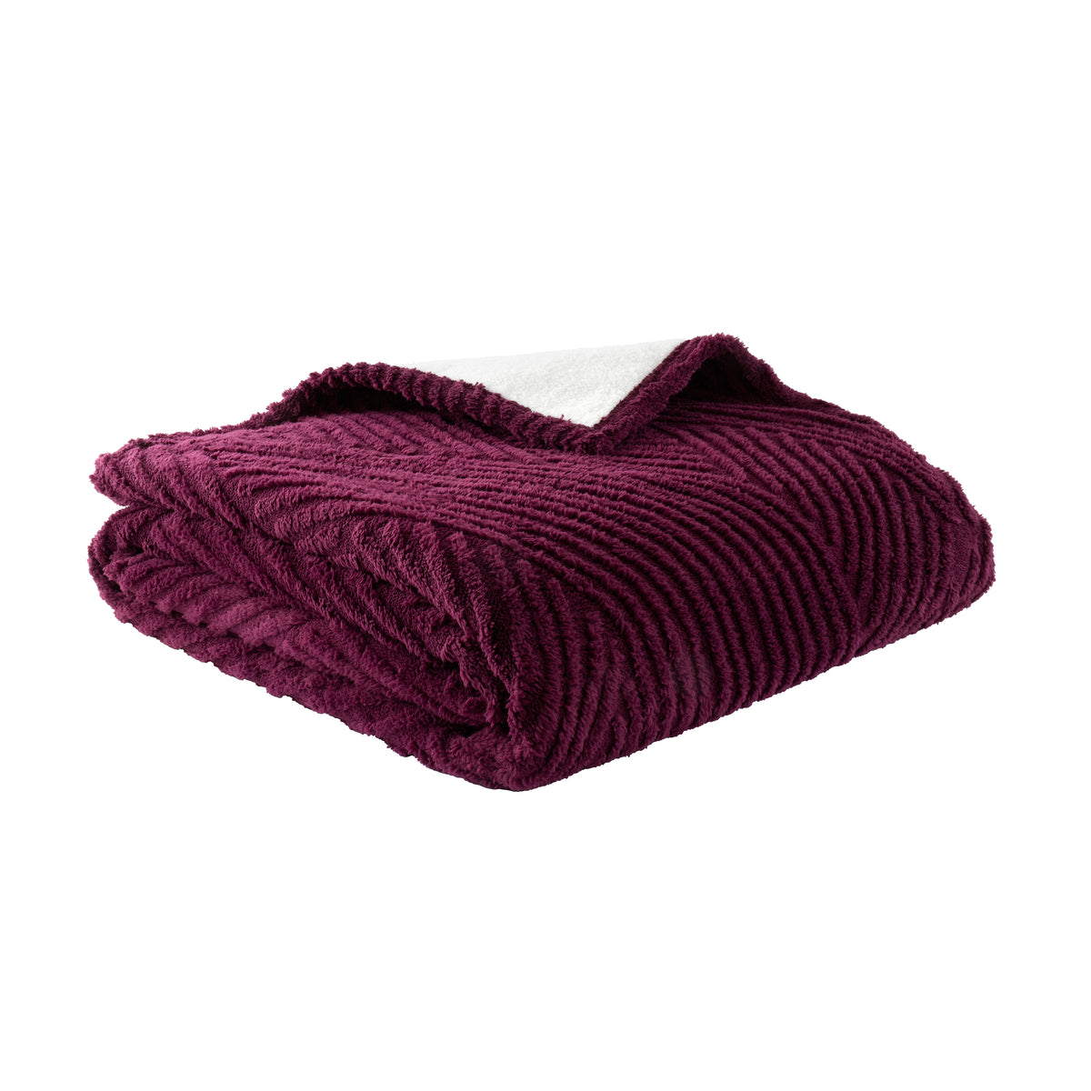 Catherine Lansfield Super Thermal Throw 200cm x 220cm Bedspread Plum