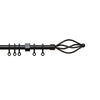 County 19mm Bay Window Curtain Poles Black