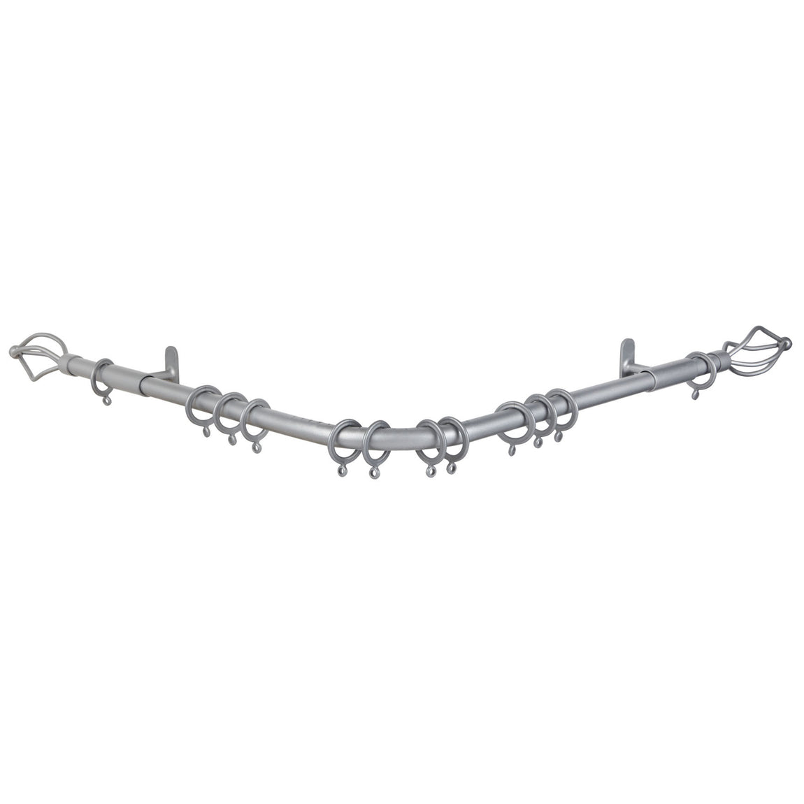 County 19mm Bay Window Curtain Poles Silver