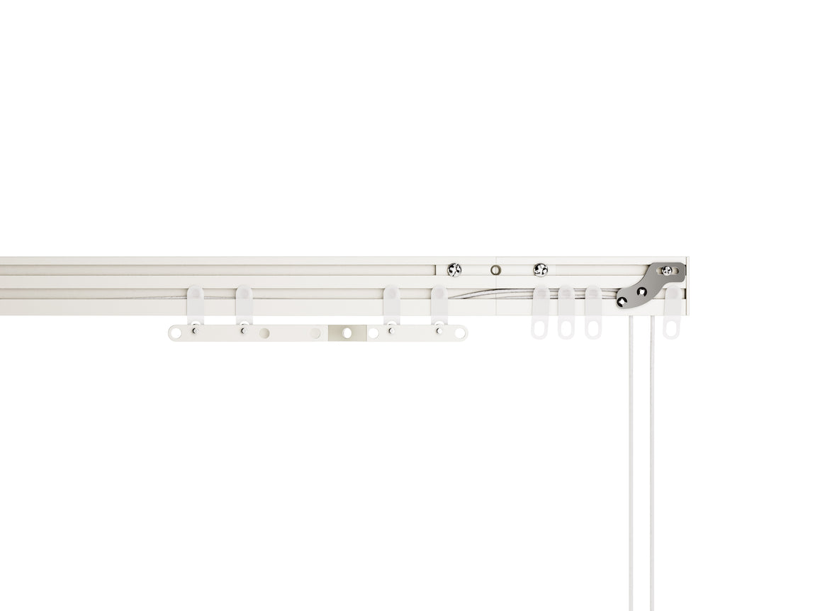Contour Corded Aluminium Track Curtain Track White