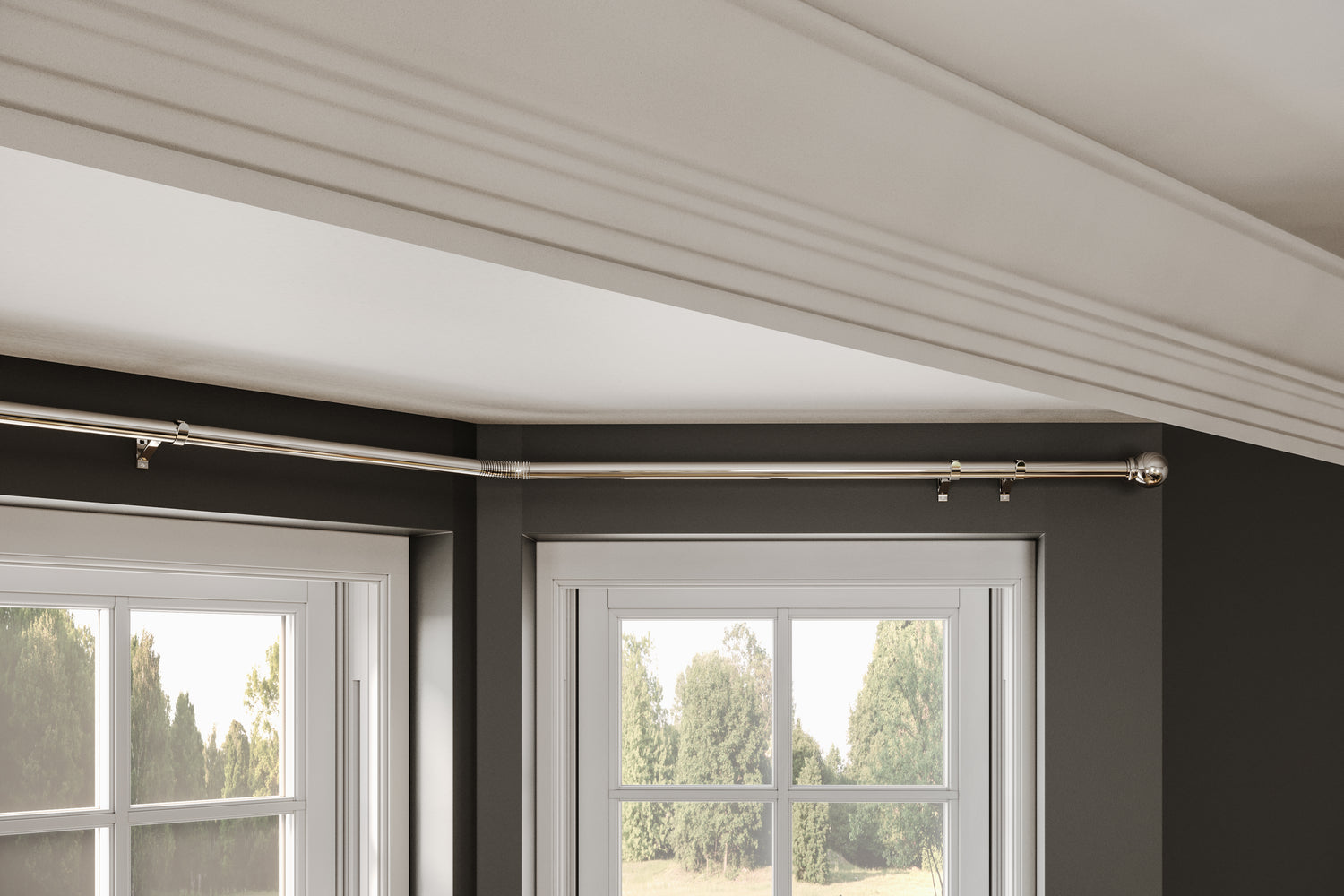 3 Sided Eyelet Bay Pole 400cm Chrome