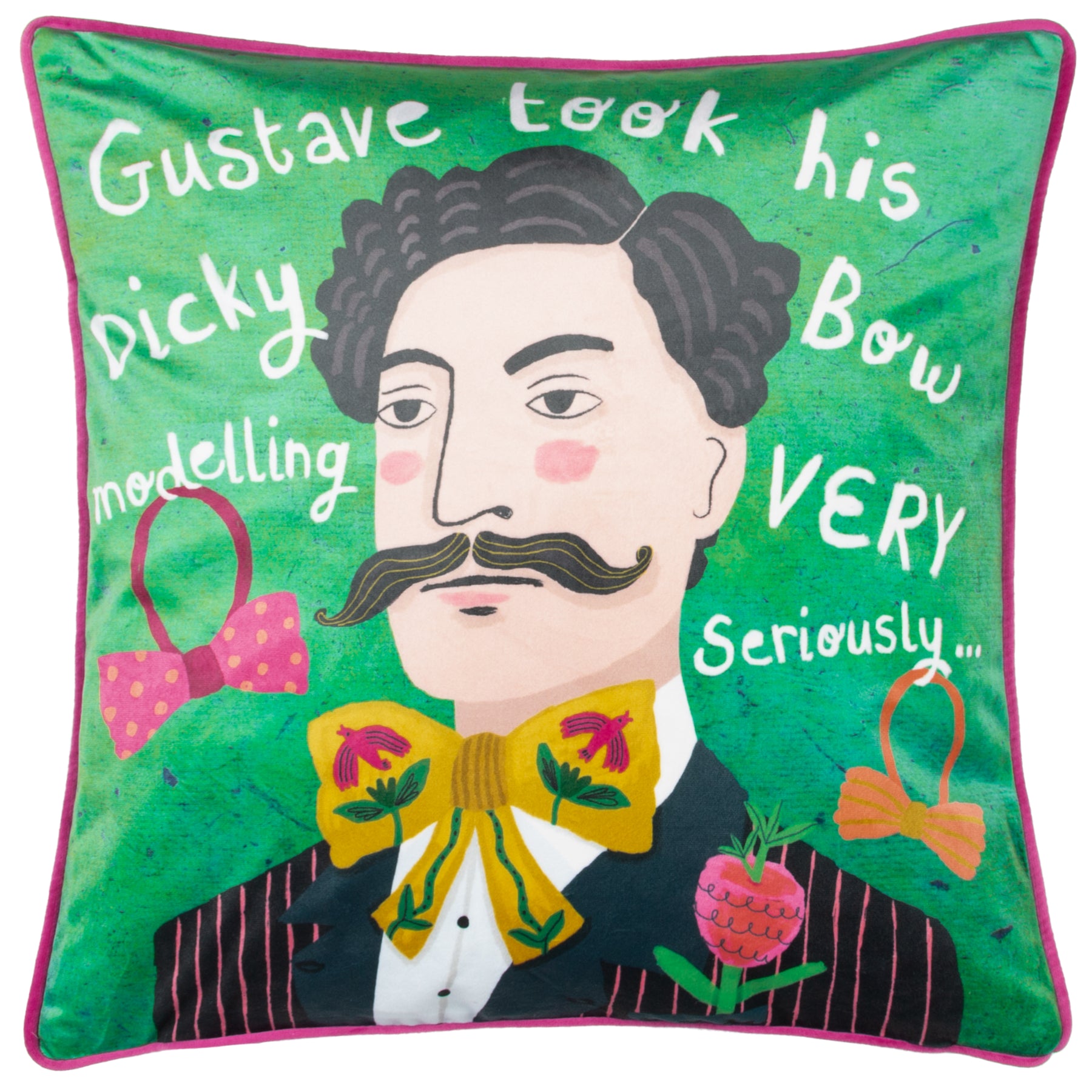 Kate Merritt Gustave Illustrated Filled Cushion 43cm x 43cm Multi