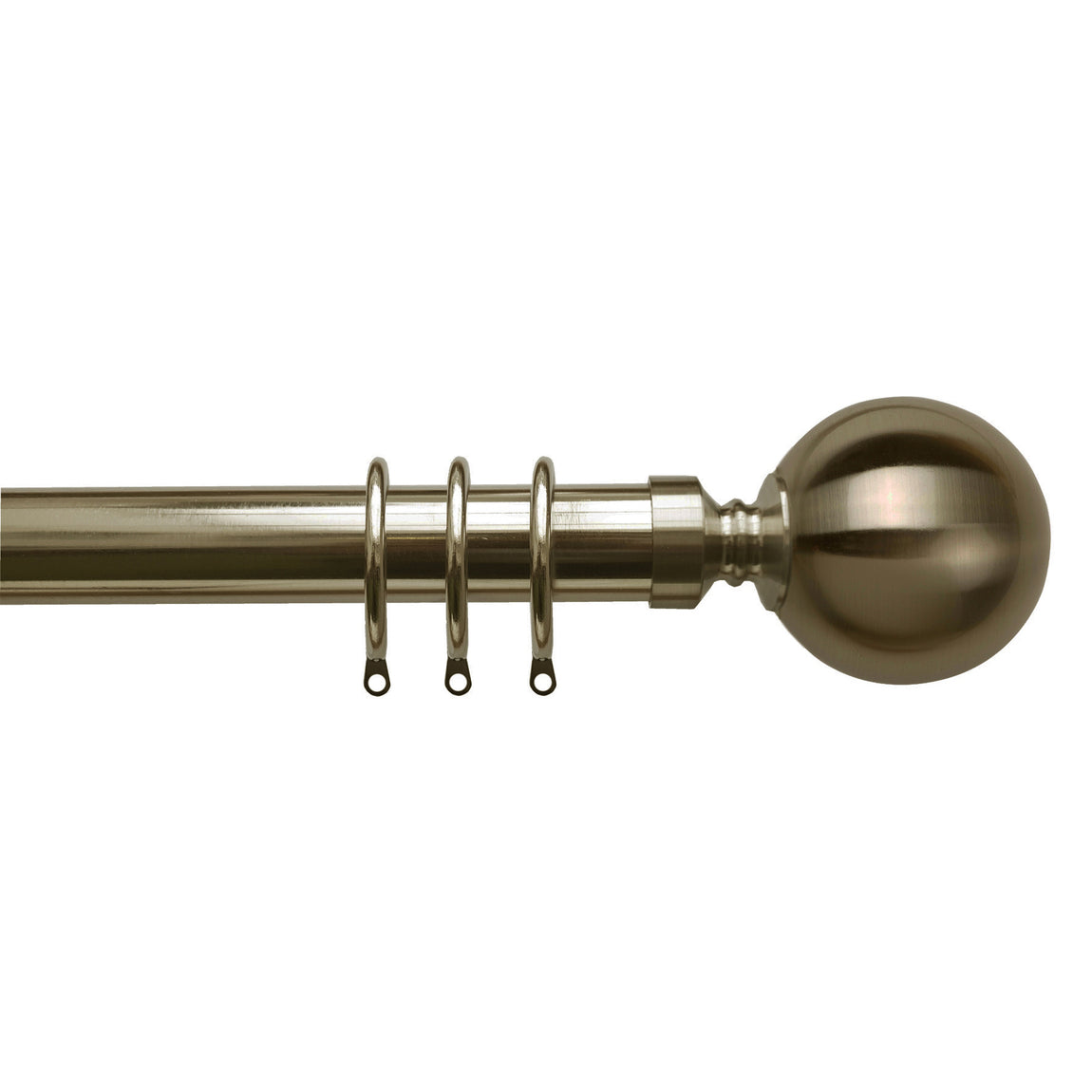 35mm Ball Fixed Metal Curtain Pole Antique Brass