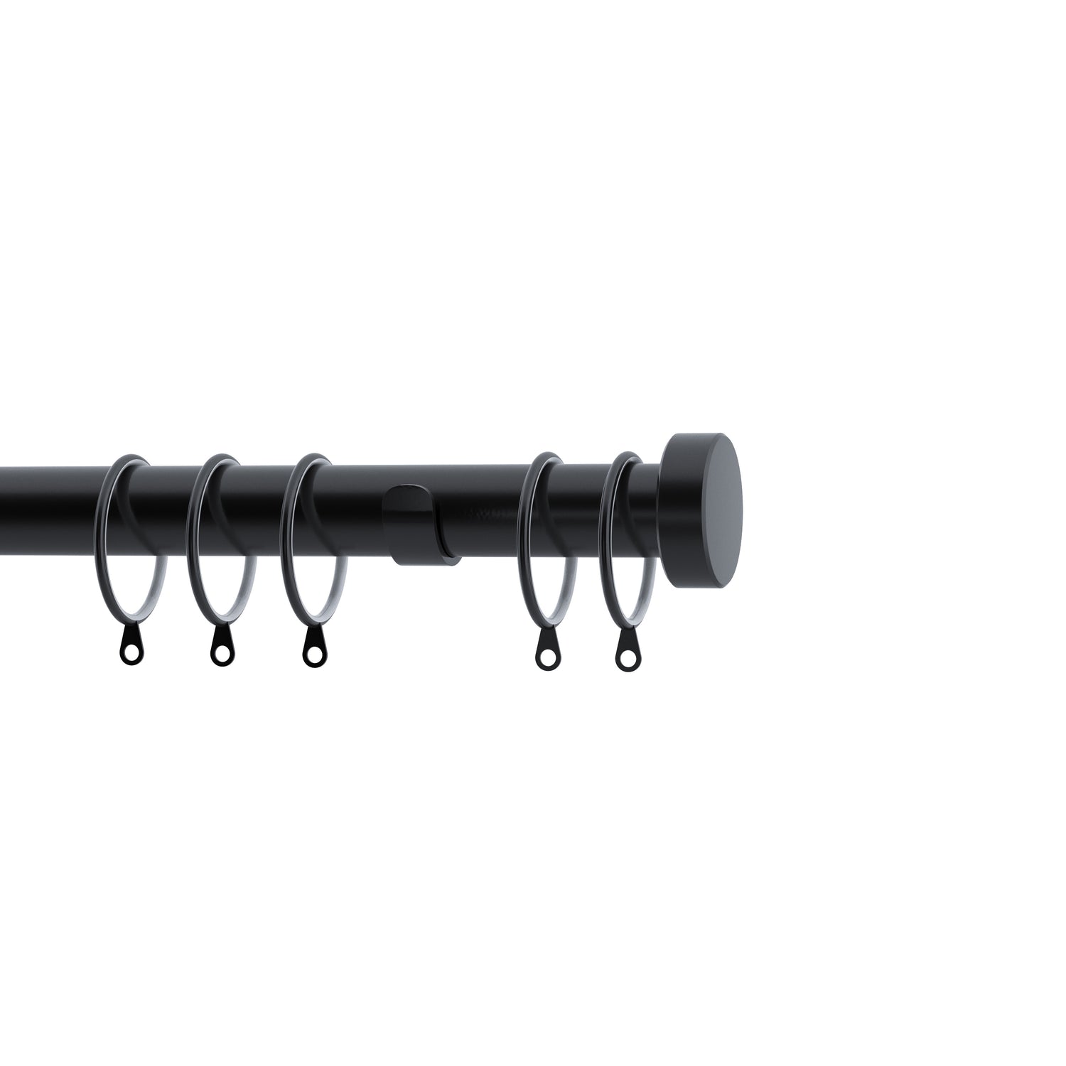 28mm Stud Curtain Pole Black
