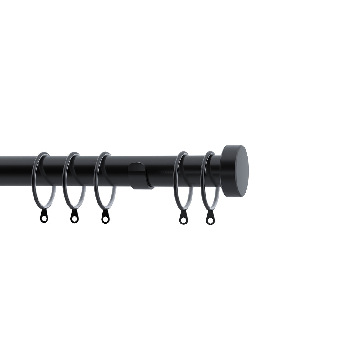 28mm Stud Curtain Pole Black