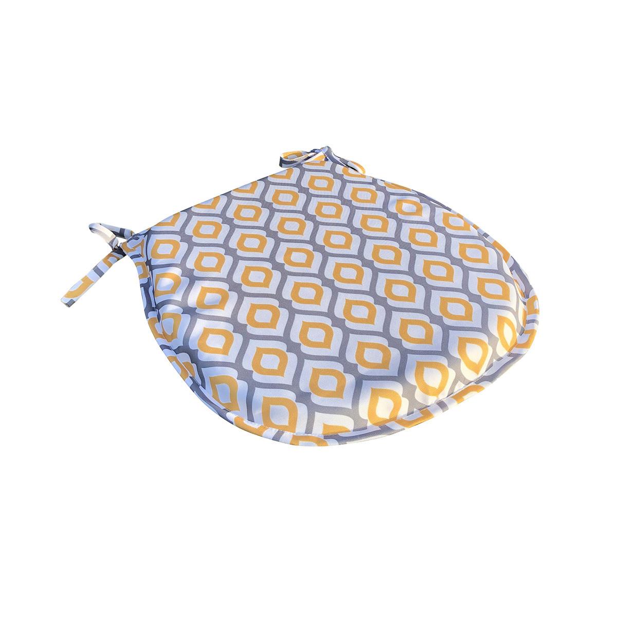 Summer D Shaped Back Outdoor Seat Pad Yellow