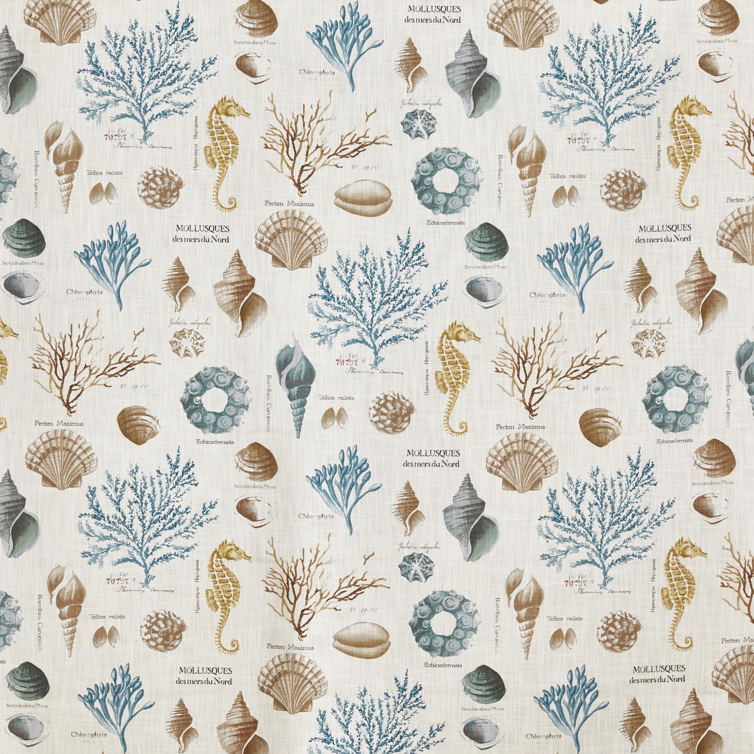 Prestigious Textiles St Helier Printed Fabric Aqua