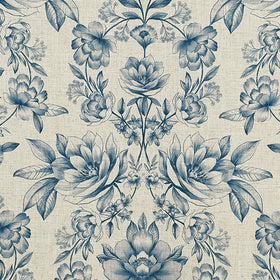 Prestigious Textiles Makassar Printed Fabric Cobalt