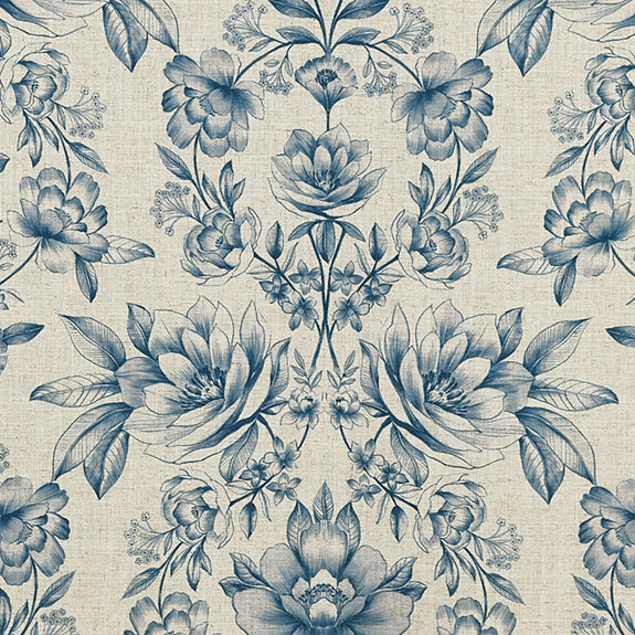 Prestigious Textiles Makassar Printed Fabric Cobalt