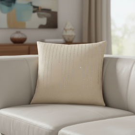 Diamondo Velvet Filled Cushion 45cm x 45cm Cream