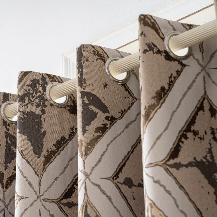 Matrix Ready Made Eyelet Blockout Curtains Gold