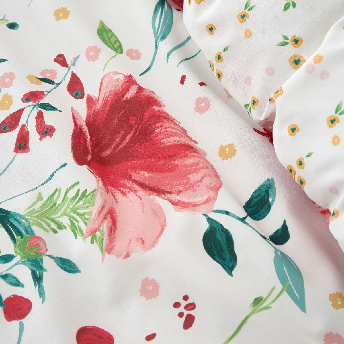 Dreams & Drapes Abstract Poppy Duvet Cover Bedding Set Red