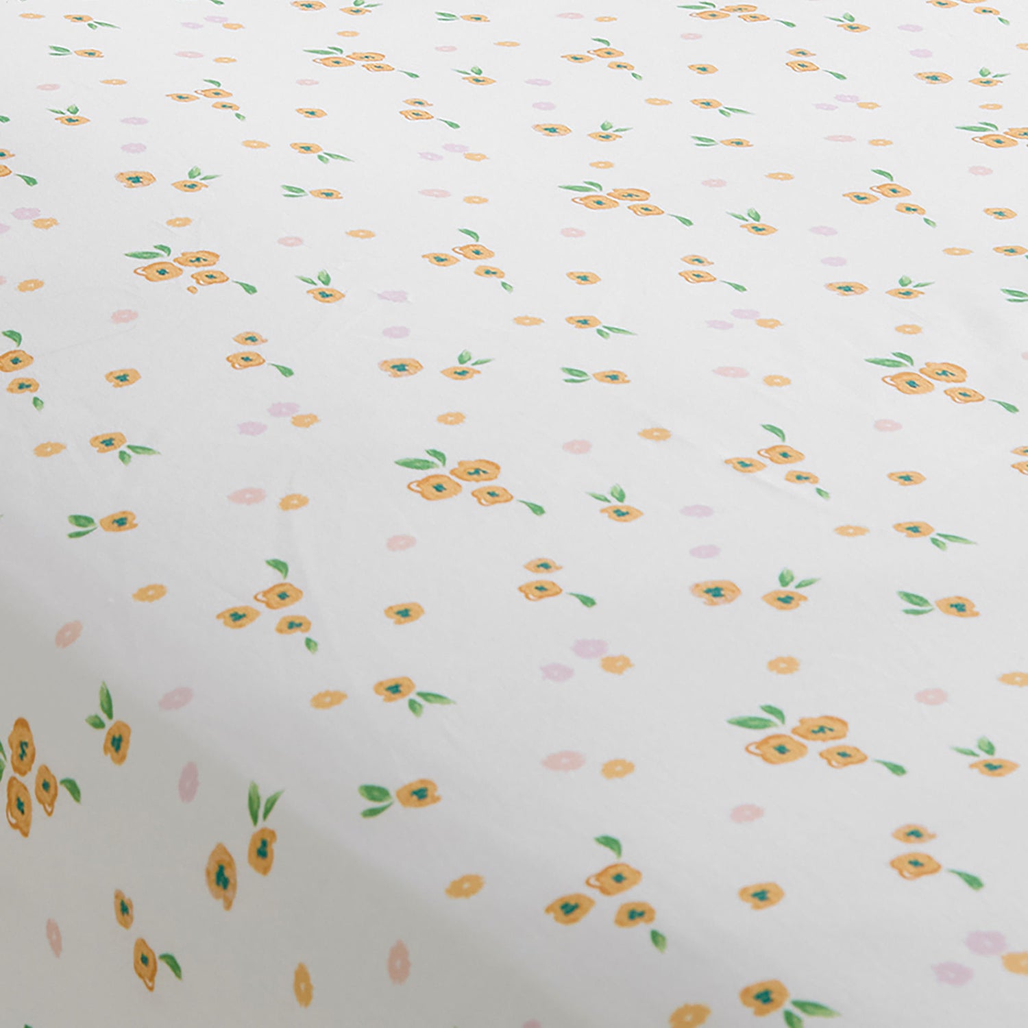 Dreams & Drapes Abstract Poppy Bed Linen Fitted Sheet White