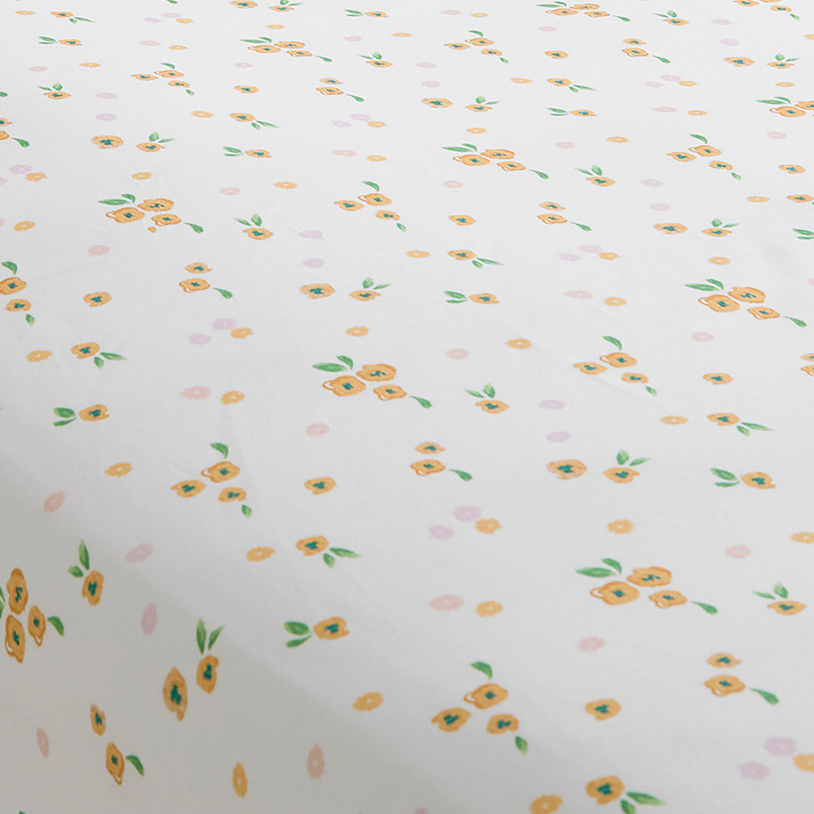 Dreams & Drapes Abstract Poppy Bed Linen Fitted Sheet White