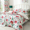 Dreams and Drapes Abstract Poppy Quilted 200cm x 230cm Bedspread Set Red