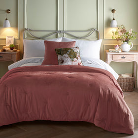 Appletree Austell Velvet 150cmx220cm Bedspread Set Pink