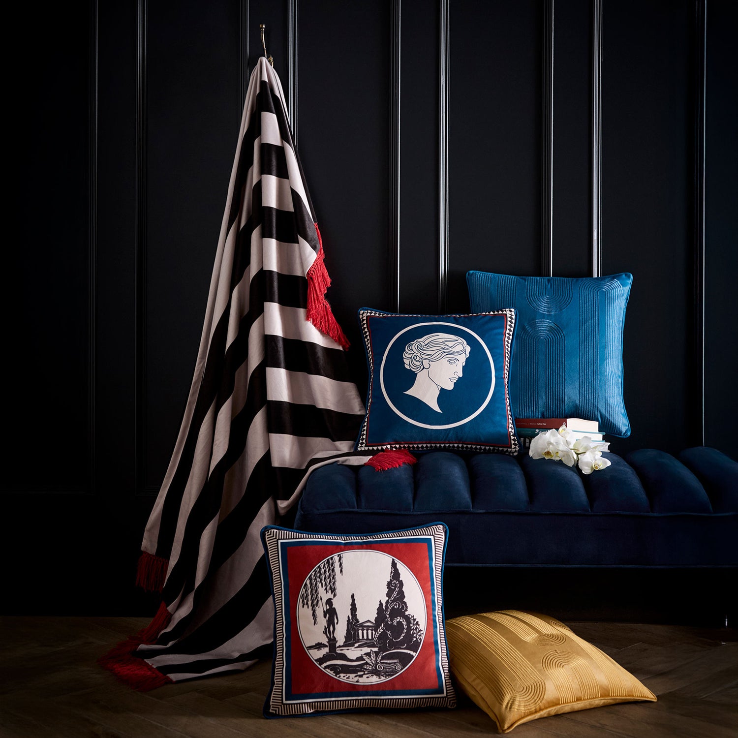 Laurence Llewelyn-Bowen Arcadia Velvet Touch 43cm x 43cm Filled Cushion Red