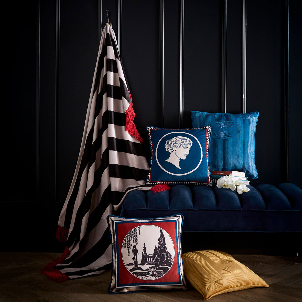 Laurence Llewelyn-Bowen Arcadia Velvet Touch 43cm x 43cm Filled Cushion Red