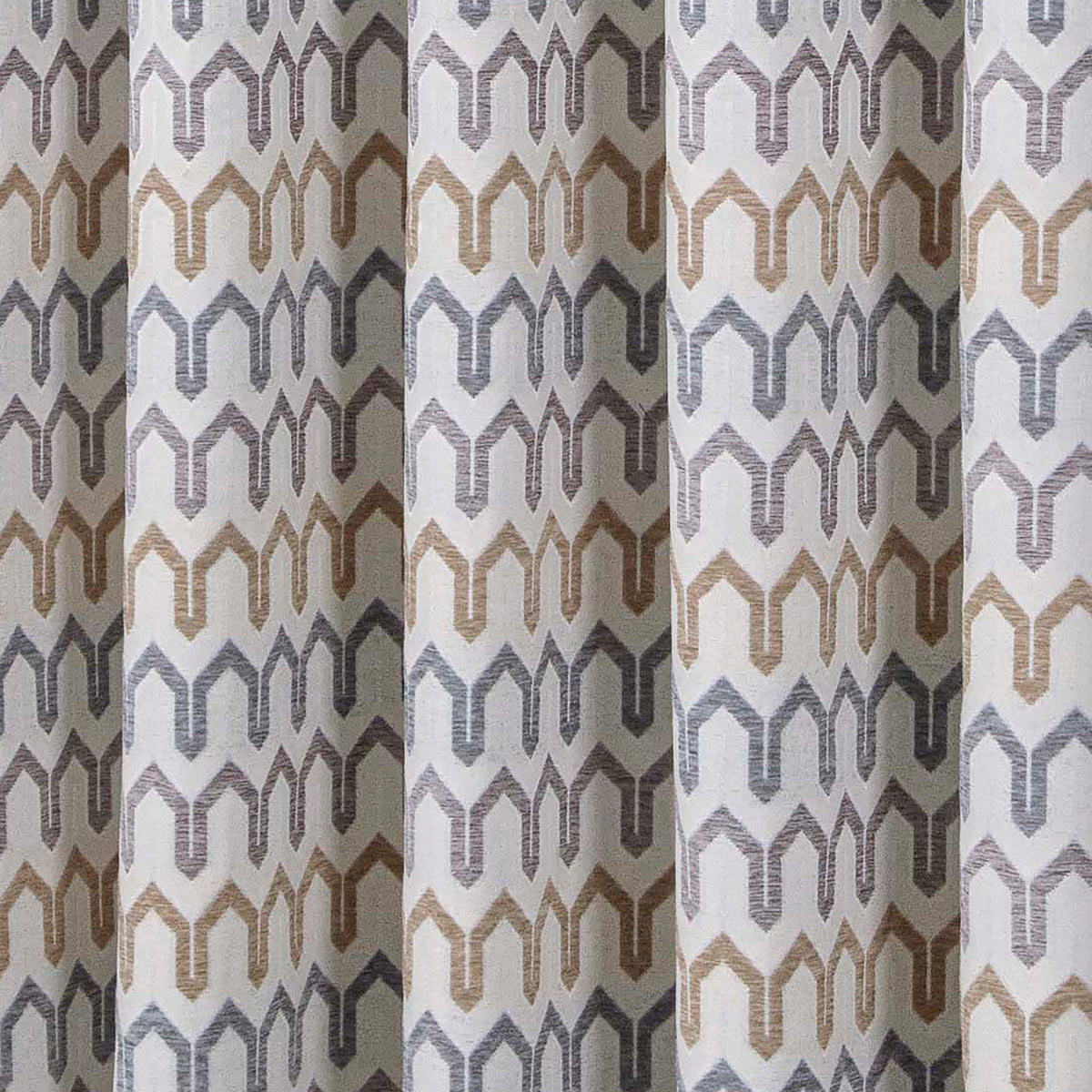 Curtina Arcadia Woven Jacquard Ready Made Eyelet Curtains Natural