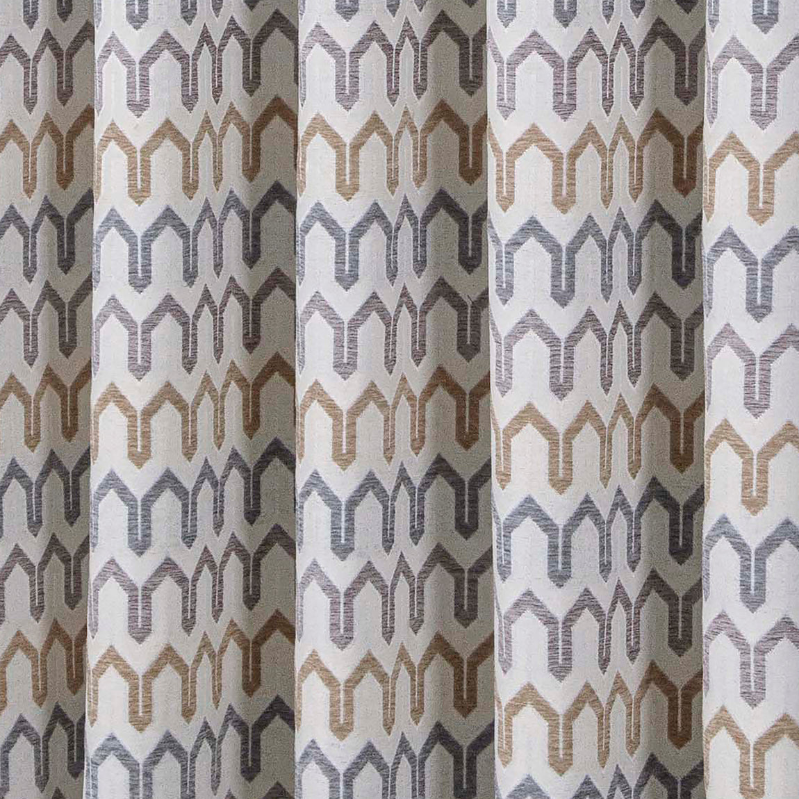 Curtina Arcadia Woven Jacquard Ready Made Eyelet Curtains Natural