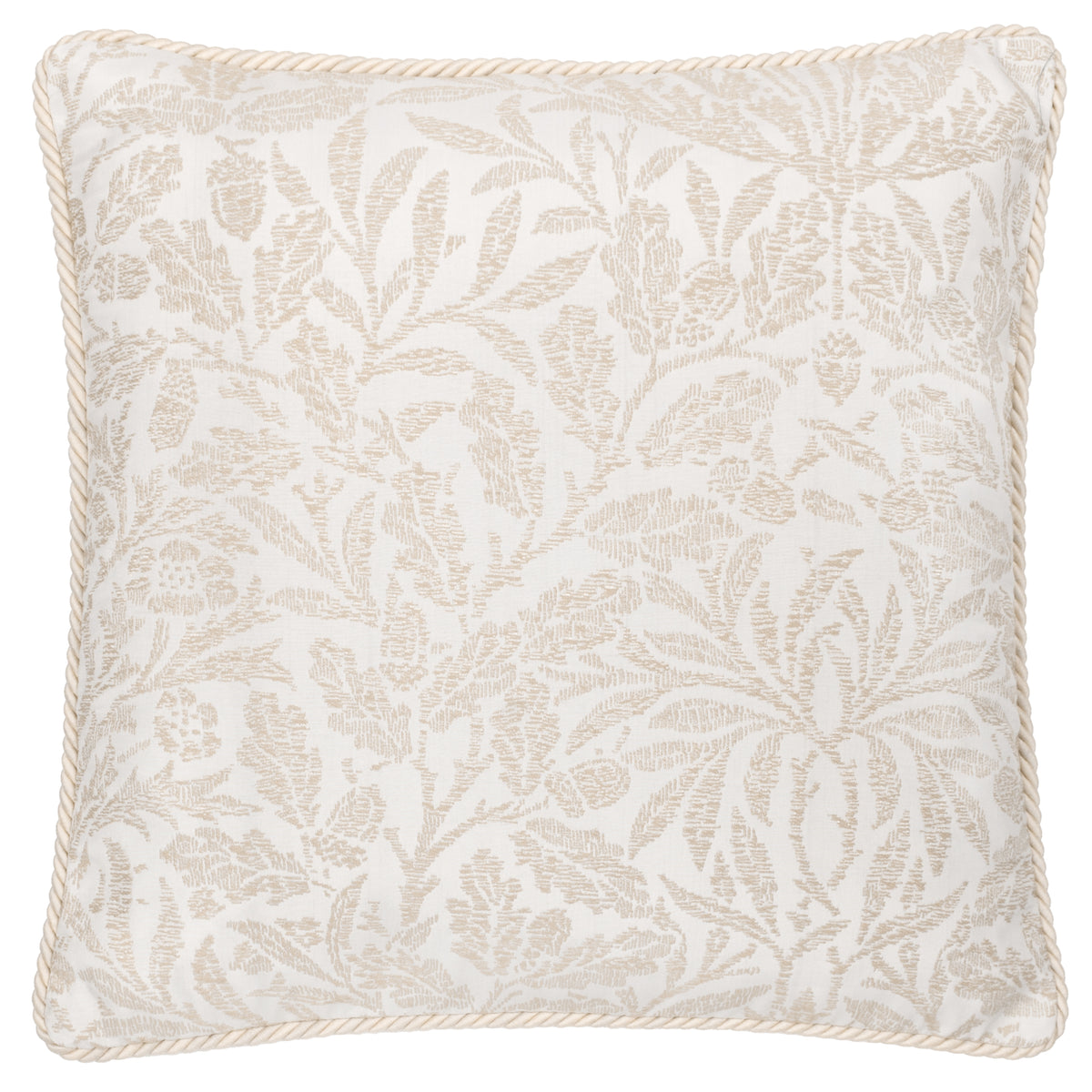 Morris & Co. Acorn Tonal Jacquard 50cm x 50cm Filled Cushion Ivory