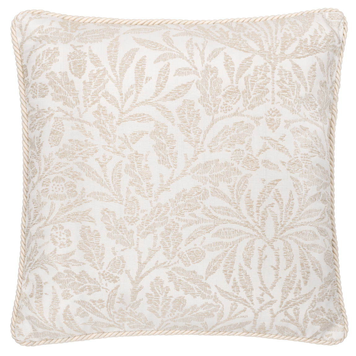 Morris & Co. Acorn Tonal Jacquard 50cm x 50cm Filled Cushion Ivory