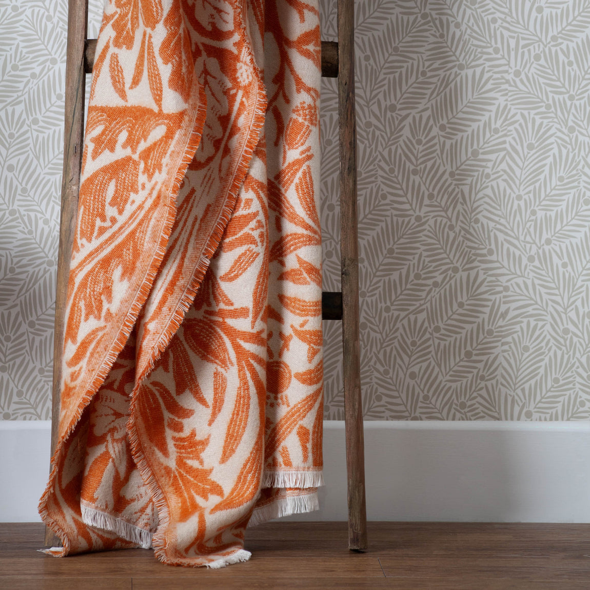 Morris & Co. Acorn Tonal Jacquard 130cm x 170cm Throw Brick