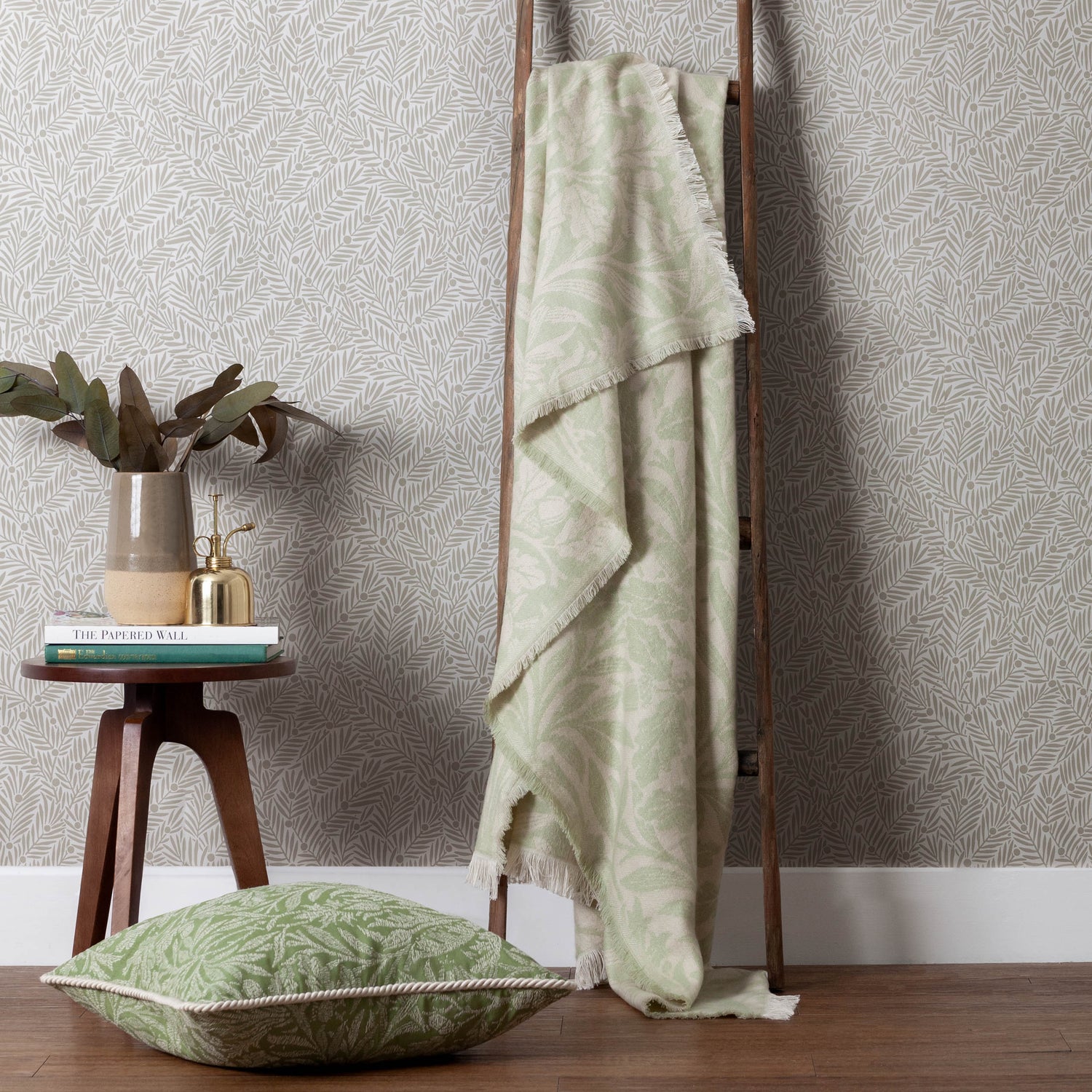 Morris & Co. Acorn Tonal Jacquard 130cm x 170cm Throw Sage