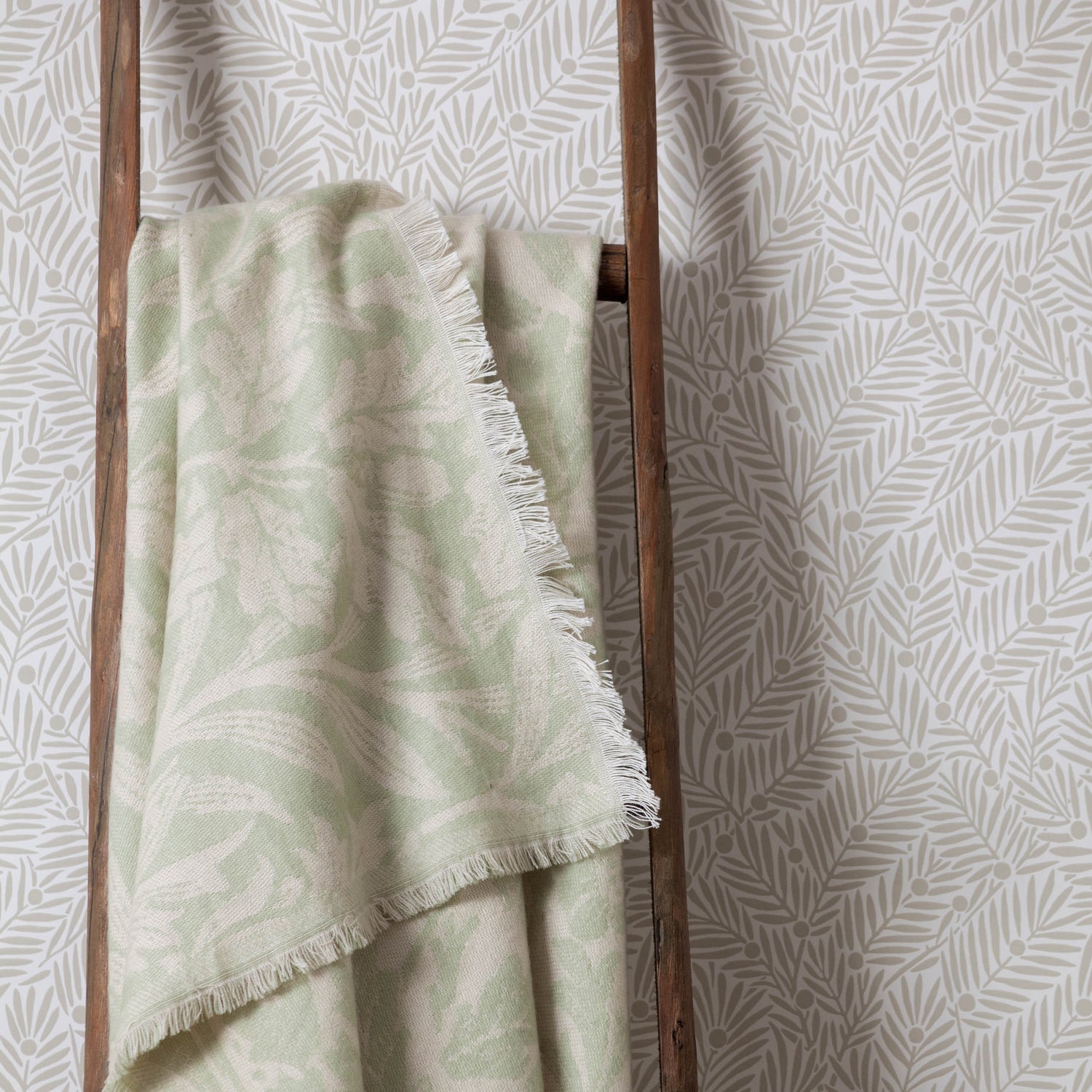 Morris & Co. Acorn Tonal Jacquard 130cm x 170cm Throw Sage