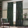 Morris & Co. Acorn Multi Floral Jacquard Chenille Ready Made Pencil Pleat Curtains Thyme Forest