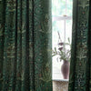 Morris & Co. Acorn Multi Floral Jacquard Chenille Ready Made Pencil Pleat Curtains Thyme Forest