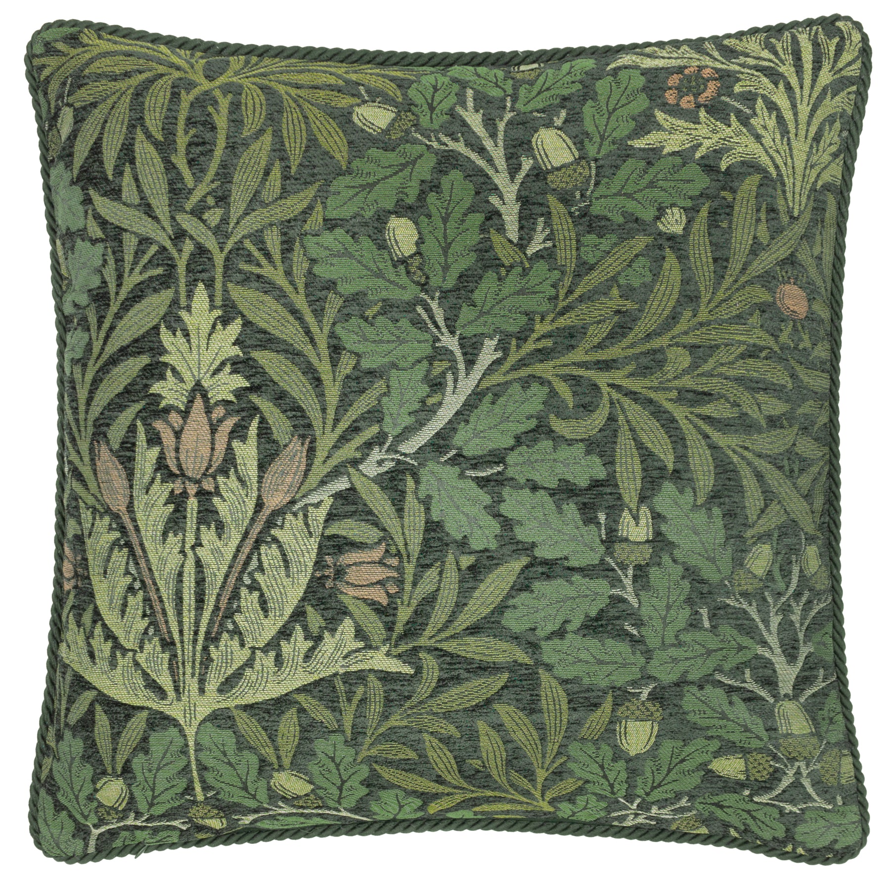 Morris & Co. Acorn Multi Jacquard 55cm x 55cm Filled Cushion Thyme Forest