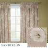 Sanderson Adele Floral Chenille Ready Made Pencil Pleat Curtains Rose