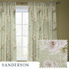Sanderson Adele Floral Chenille Ready Made Pencil Pleat Curtains Sage