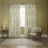 Sanderson Adele Floral Chenille Ready Made Pencil Pleat Curtains Sage