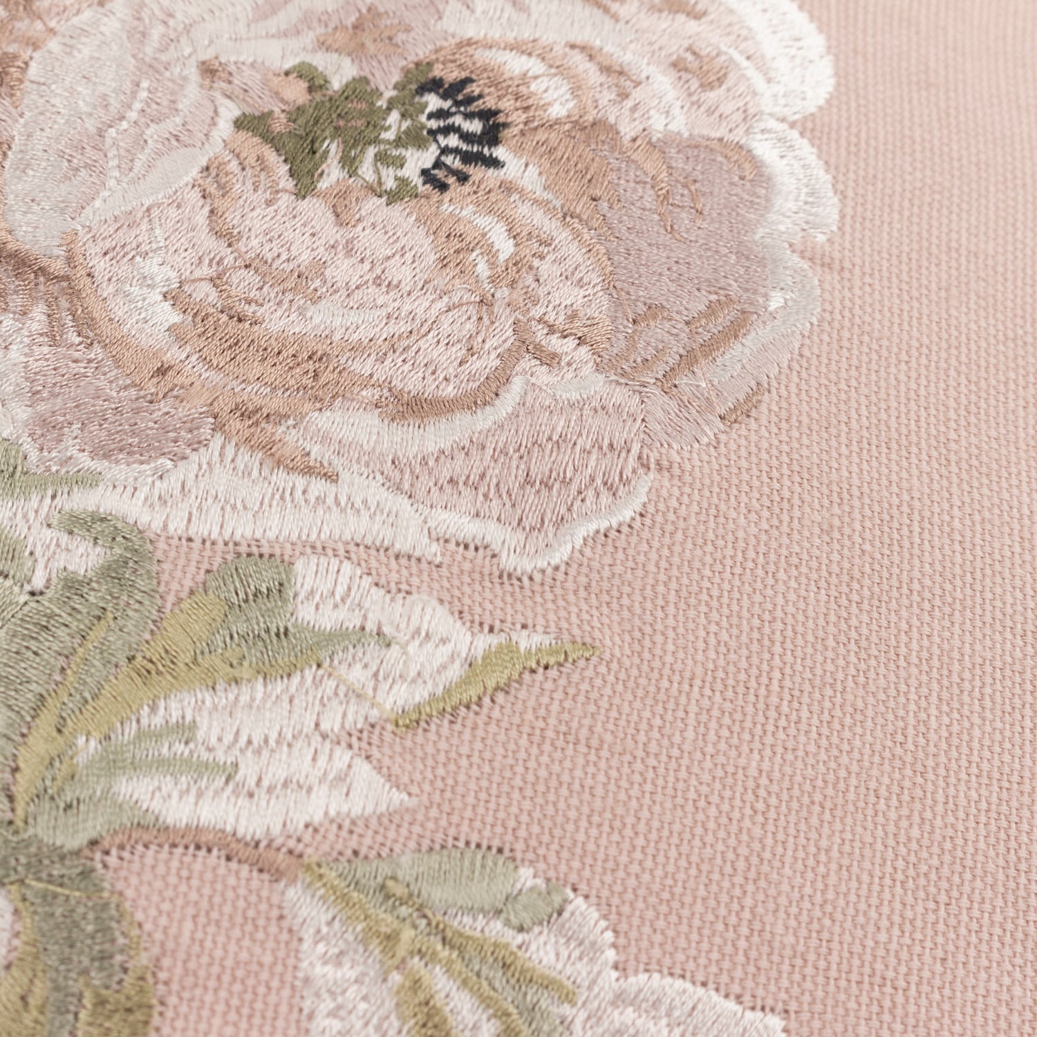 Sanderson Adele Floral Embroidered 45cm x 45cm Filled Cushion Rose