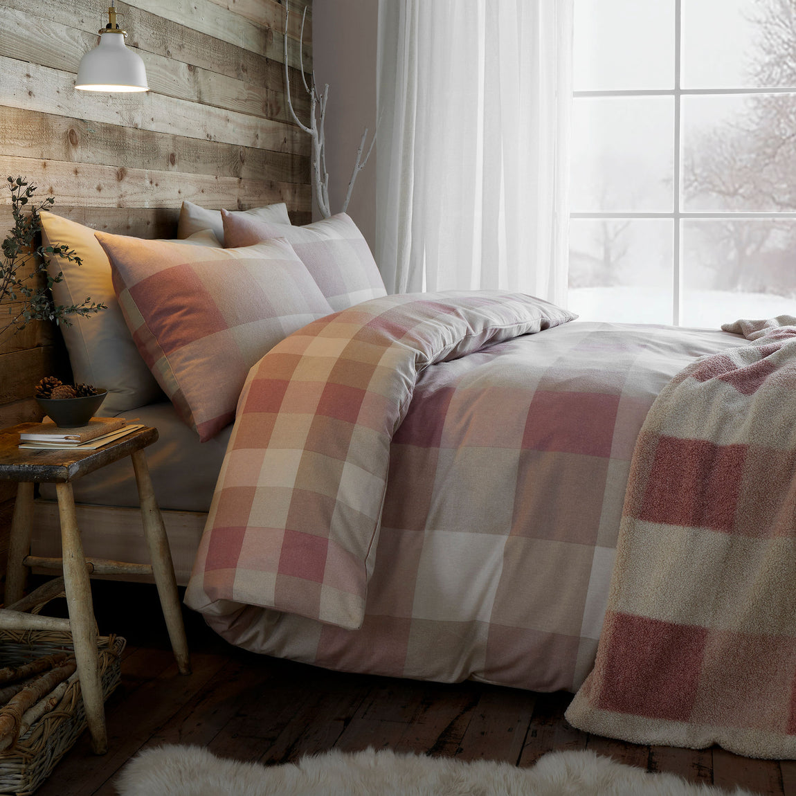 Appletree Ashford Check Boucle 150cmx200cm Throw Natural
