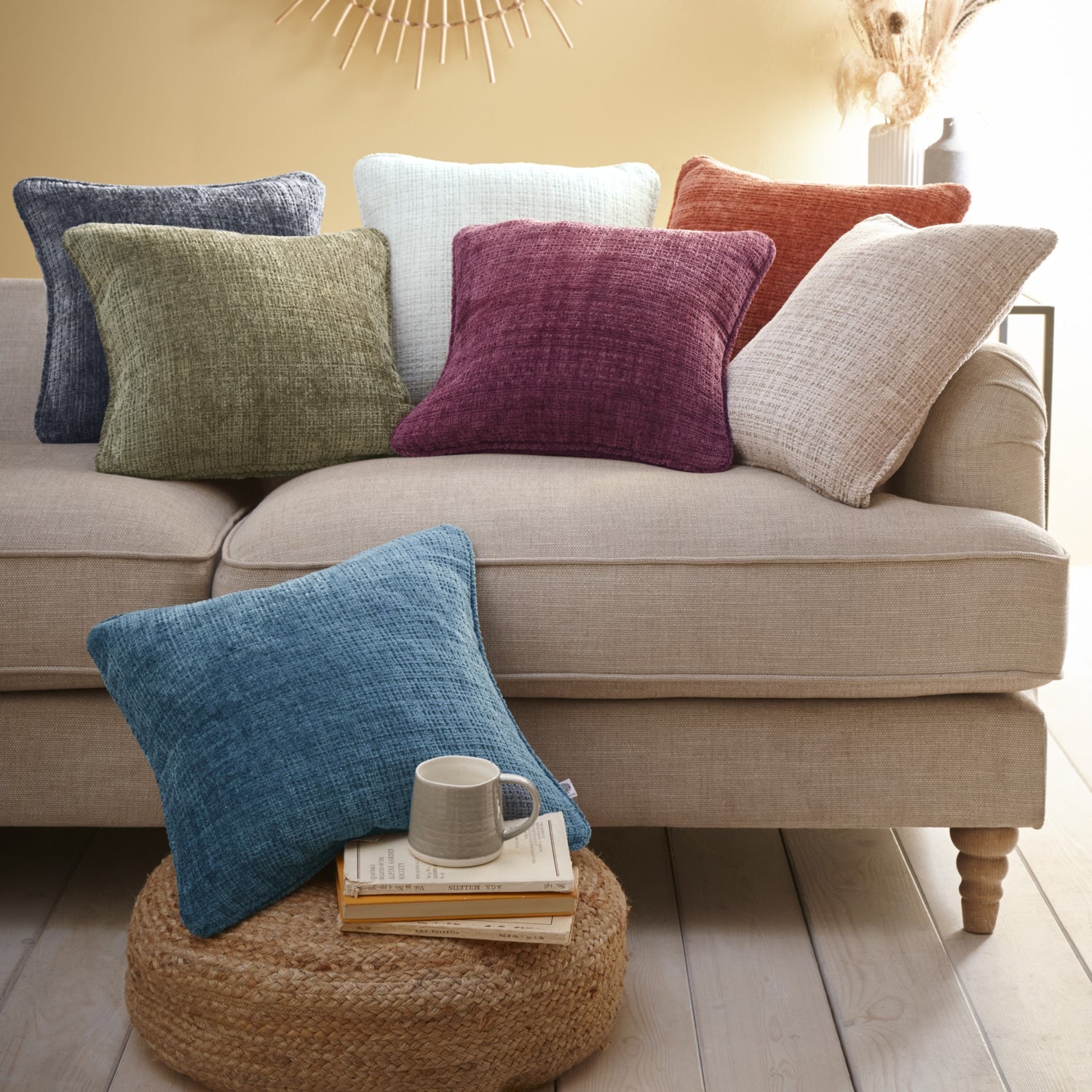 Appletree Alba Soft Touch Chenille Filled Cushion 43cm x 43cm Charcoal
