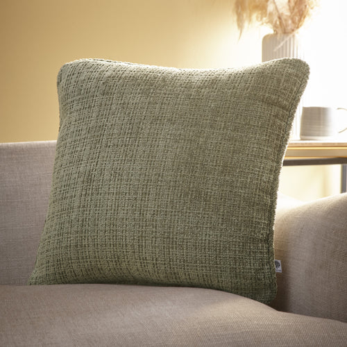 Appletree Alba Soft Touch Chenille Filled Cushion 43cm x 43cm Green