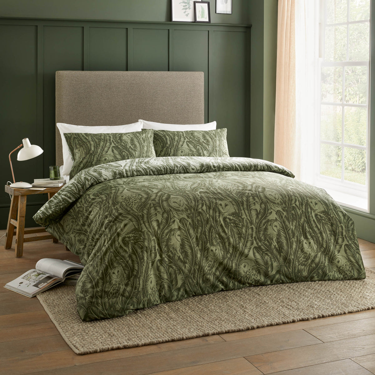 Albus Heritage Duvet Cover Bedding Set Forest Green