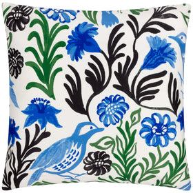 Aljento Floral Outdoor Filled Cushion 43cm x 43cm Blue