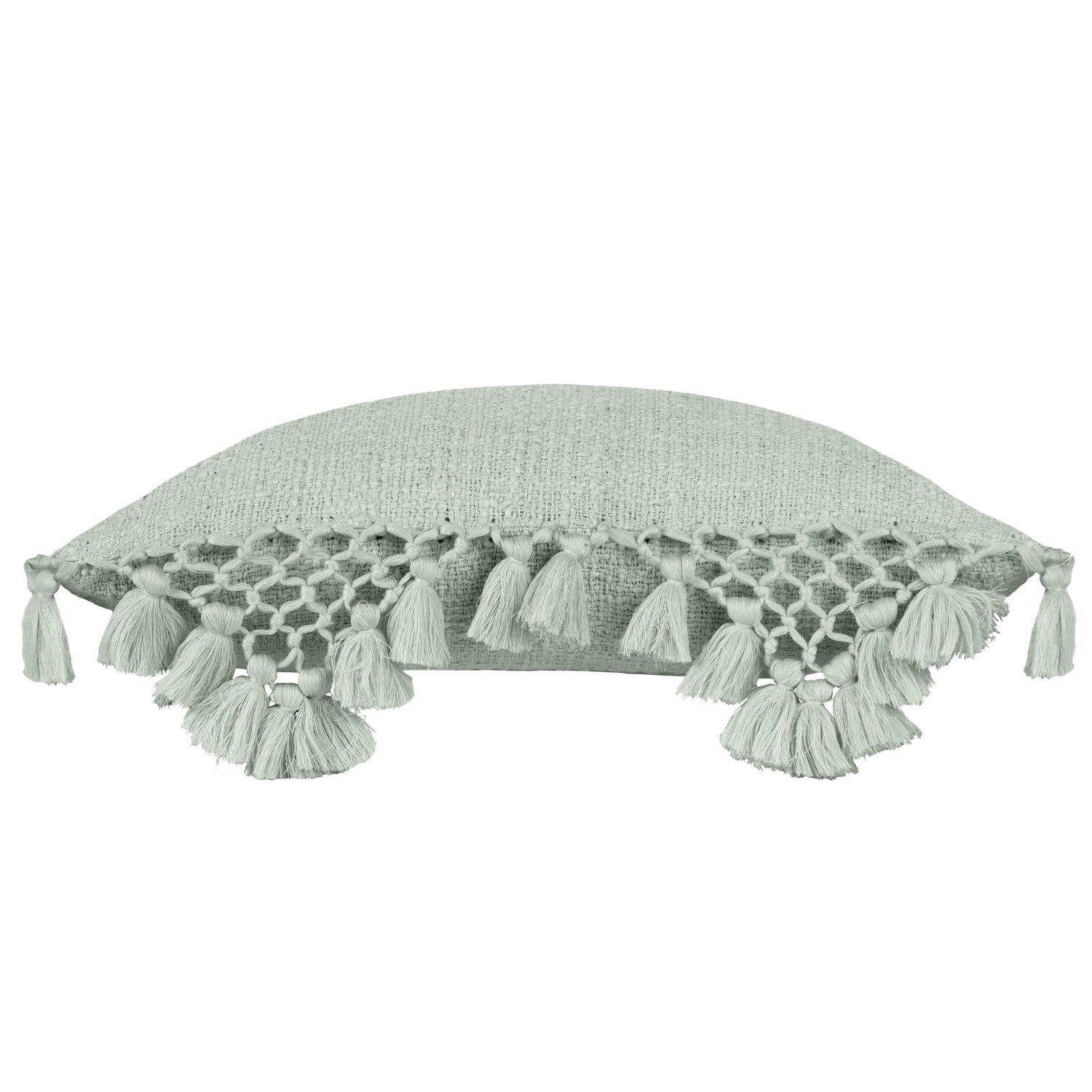 Yard Anko Macrame Tassel Filled Cushion 45cm x 45cm Eucalyptus