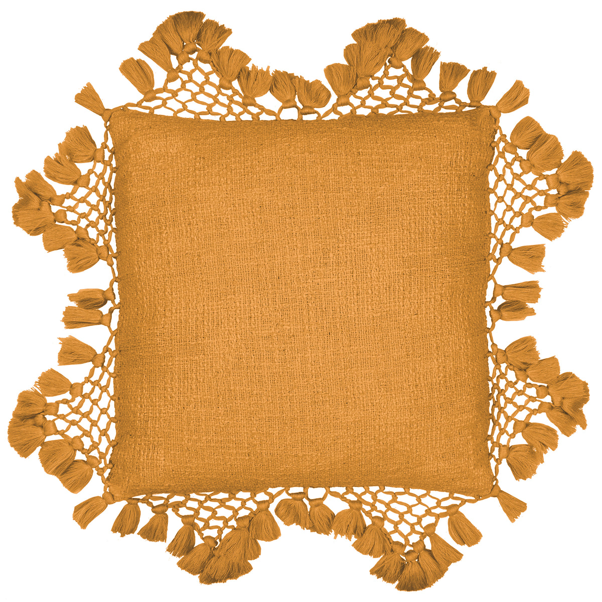 Yard Anko Macrame Tassel Filled Cushion 45cm x 45cm Ginger