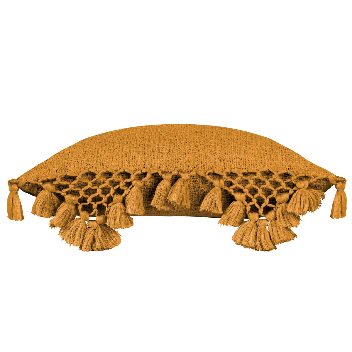 Yard Anko Macrame Tassel Filled Cushion 45cm x 45cm Ginger
