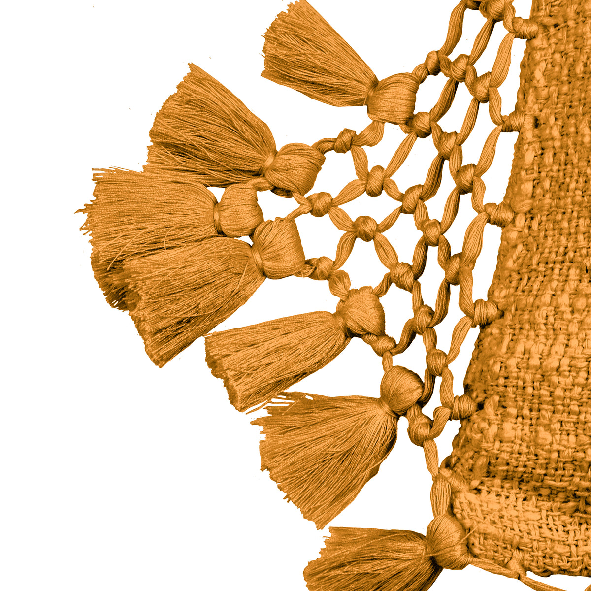 Yard Anko Macrame Tassel Filled Cushion 45cm x 45cm Ginger