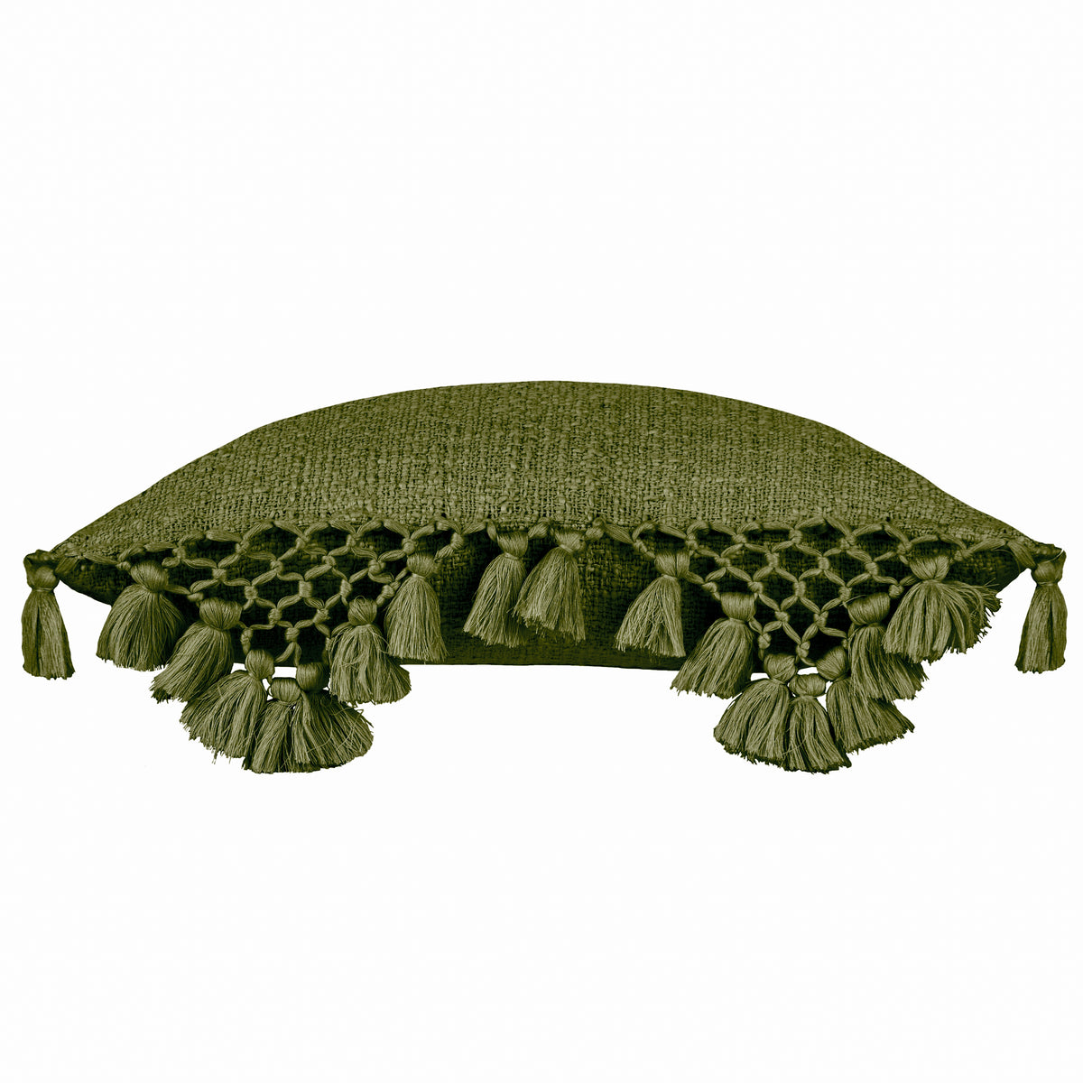 Yard Anko Macrame Tassel Filled Cushion 45cm x 45cm Khaki