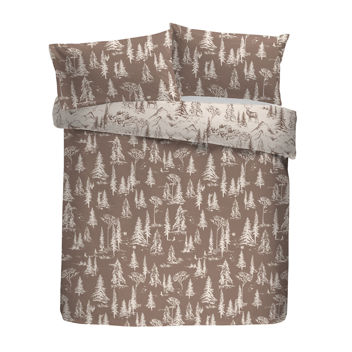 Dreams & Drapes Alpine Stag Brushed Cotton Duvet Cover Bedding Set Natural