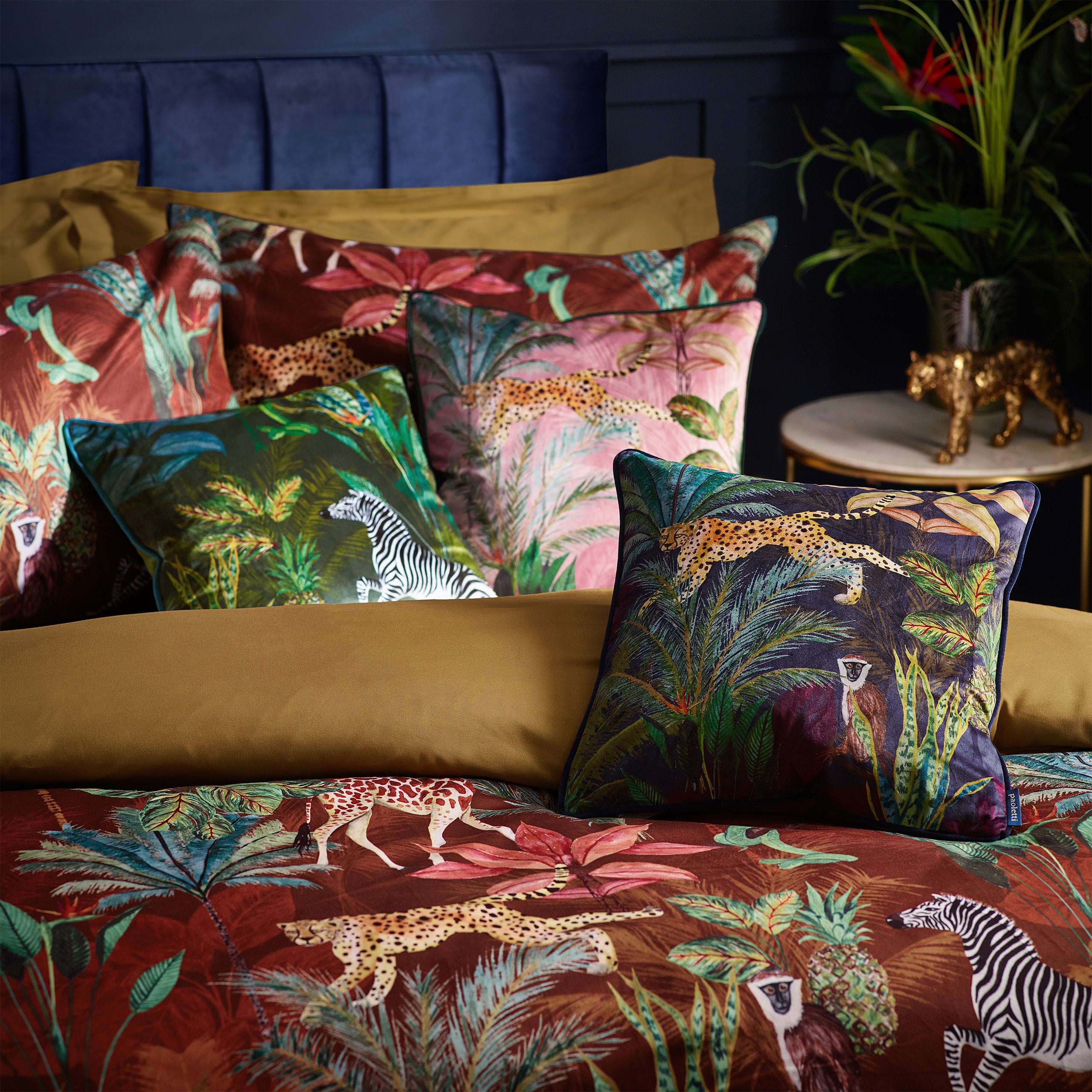 Rust Wylder Aranya Exotic Velvet Single Duvet Cover Bedding Set | Terrys